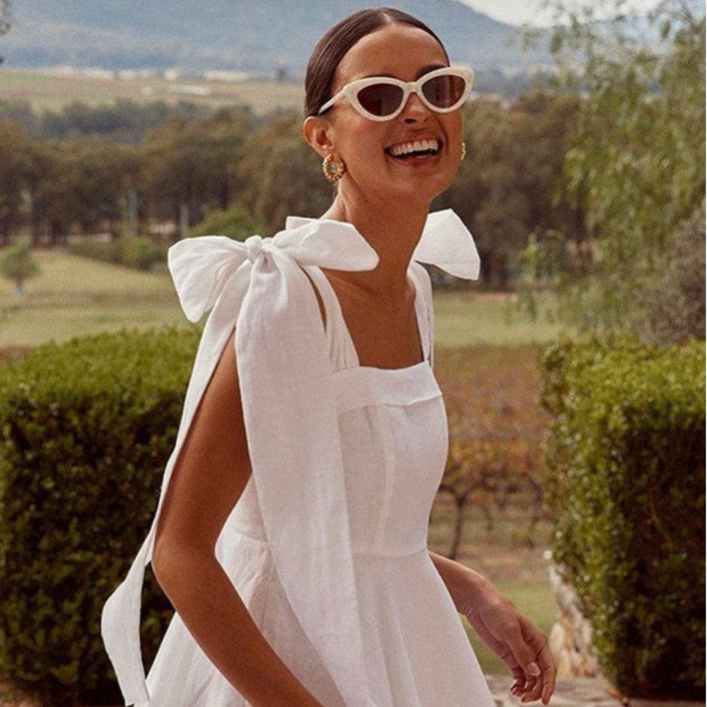 Tie strap white dress NWT